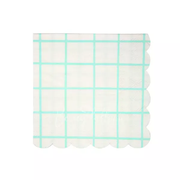 Салфетки для вечеринки Mint Grid (маленькие)