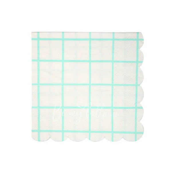 Салфетки для вечеринки Mint Grid (маленькие)