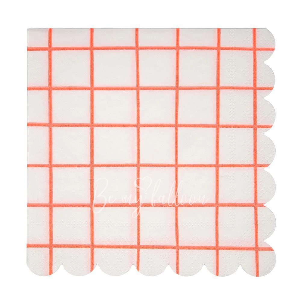 Coral Grid Napkins (large)