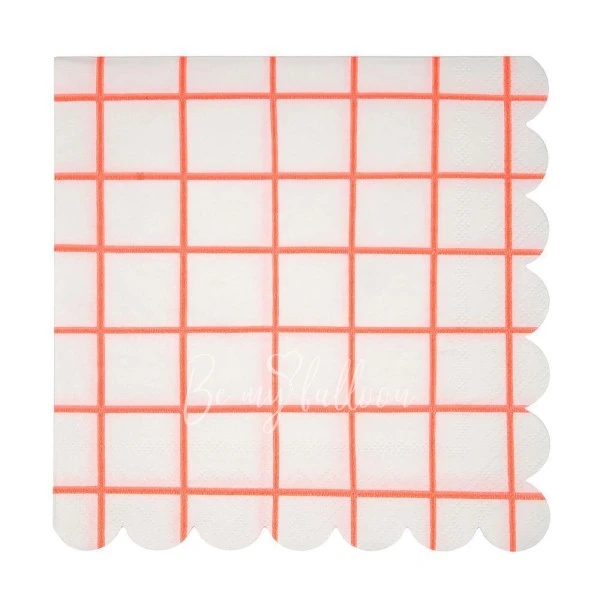 Coral Grid Napkins (large)