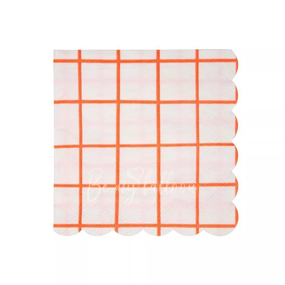 Coral Grid Napkins (small)