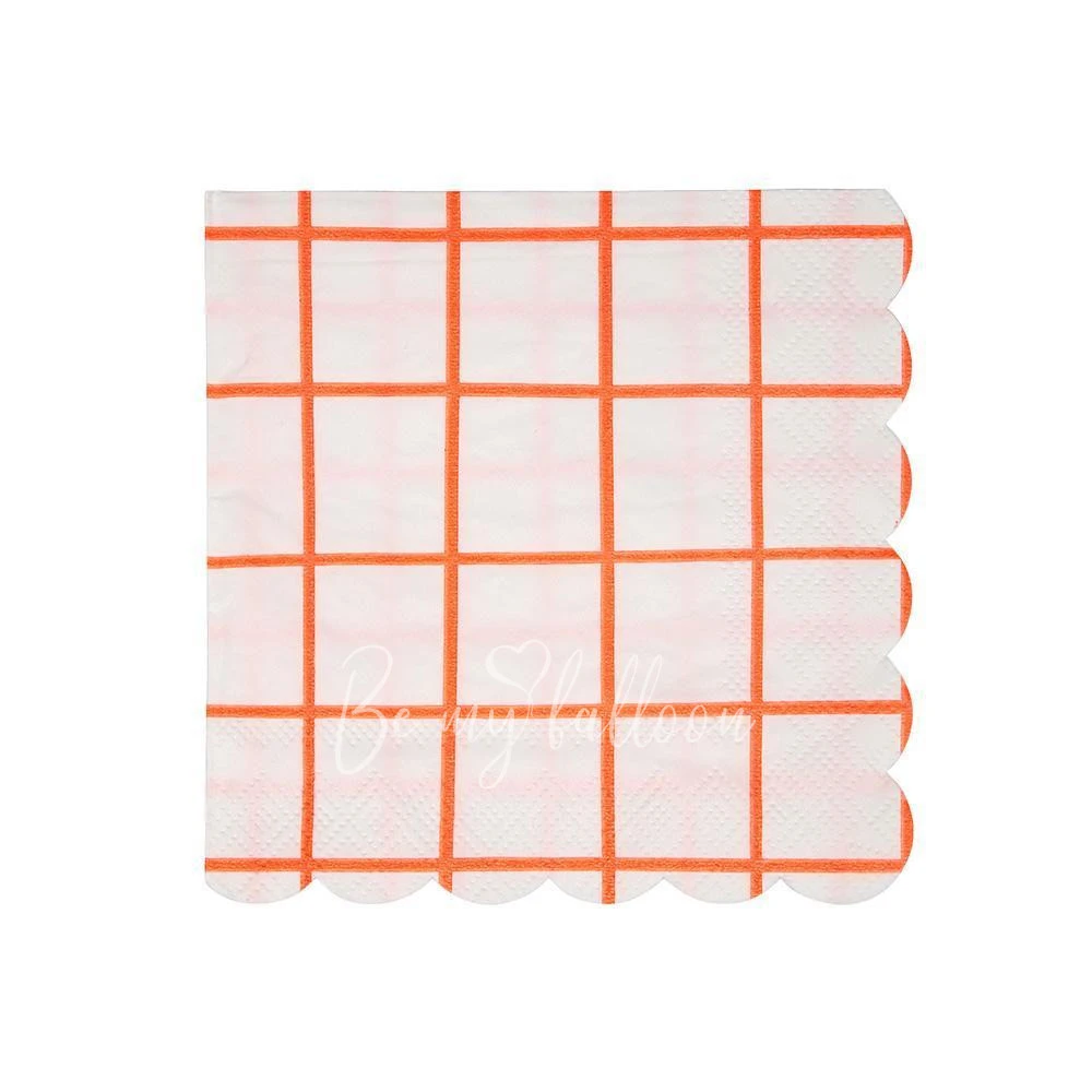 Coral Grid Napkins (small)