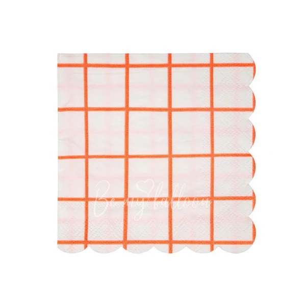Coral Grid Napkins (small)