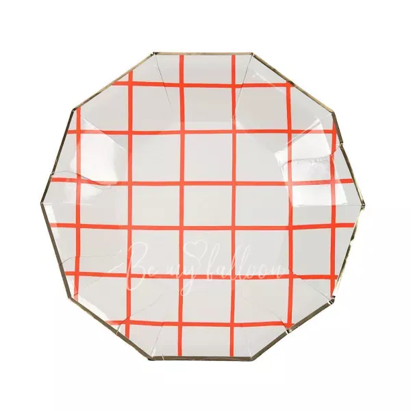 Тарелки для вечеринки Coral паттерн-сетка (маленькие)