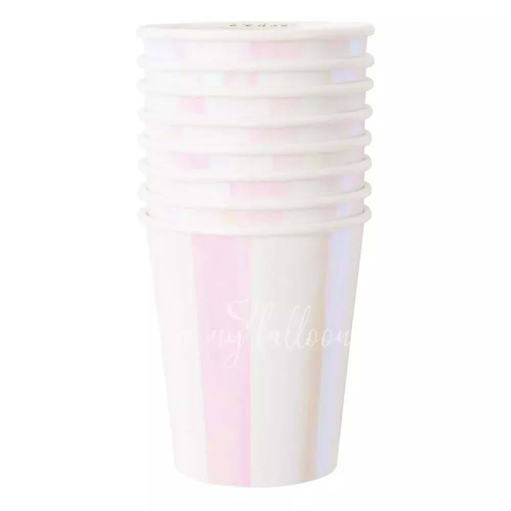 Iridescent Stripe Cups