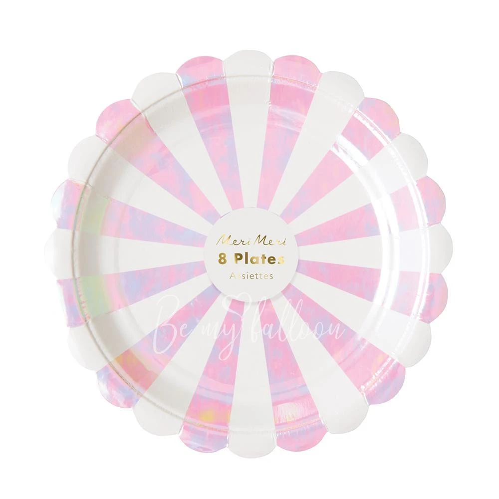 Iridescent Fan Stripe Plates (small)