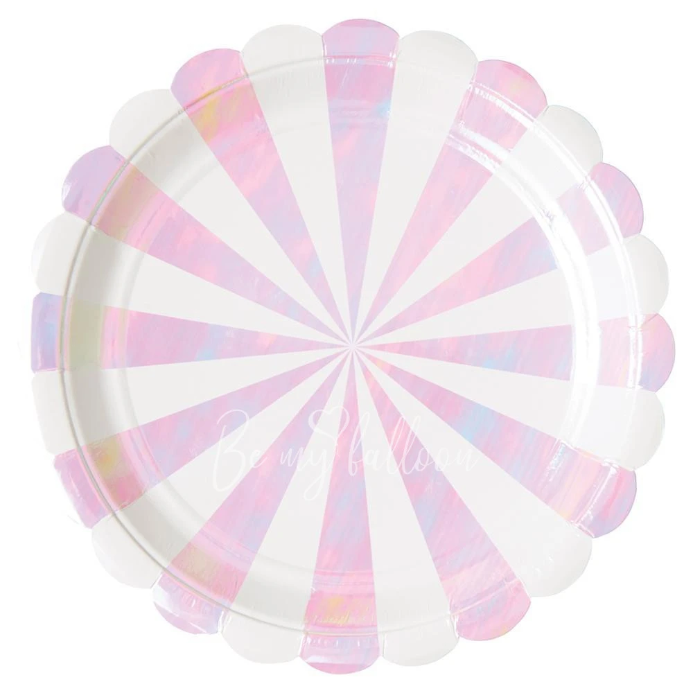 Iridescent Fan Stripe Plates (large)