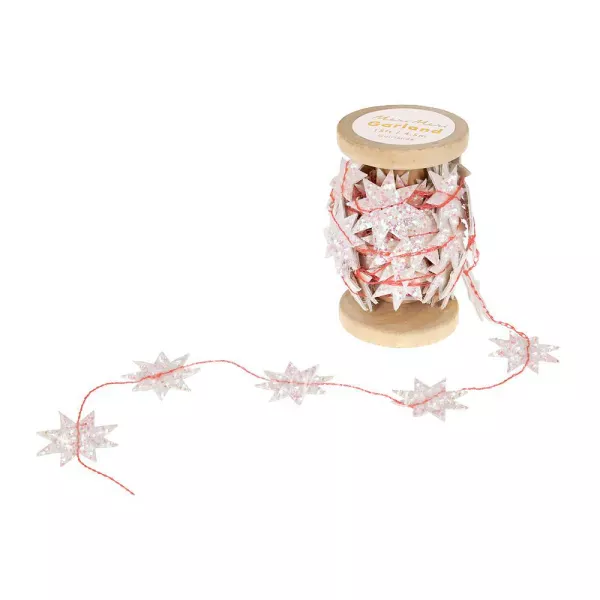 Iridescent Glitter Star Garland Spool