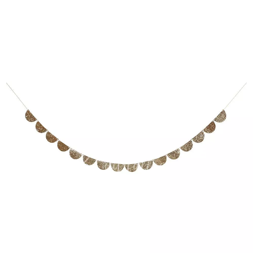 Gold Glitter Scallop Garland