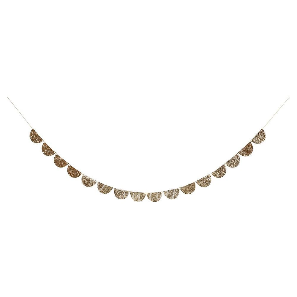 Gold Glitter Scallop Garland