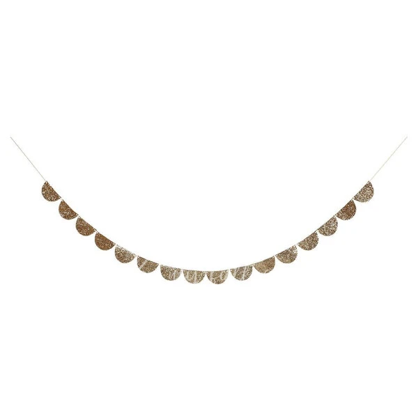 Gold Glitter Scallop Garland