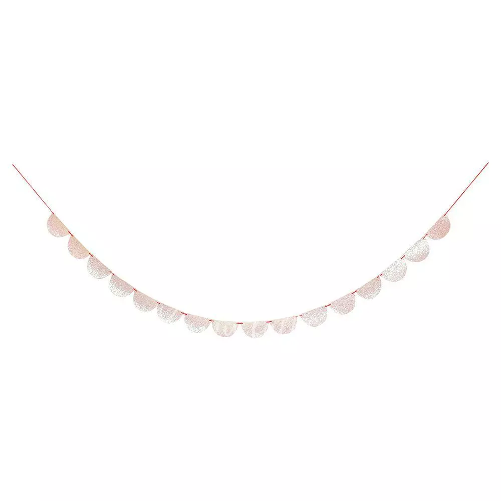 Iridescent Glitter Scallop Garland