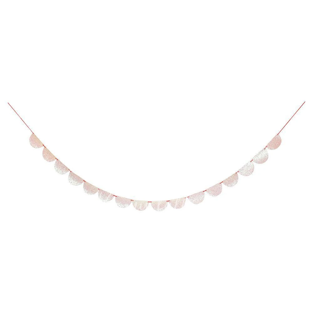 Iridescent Glitter Scallop Garland