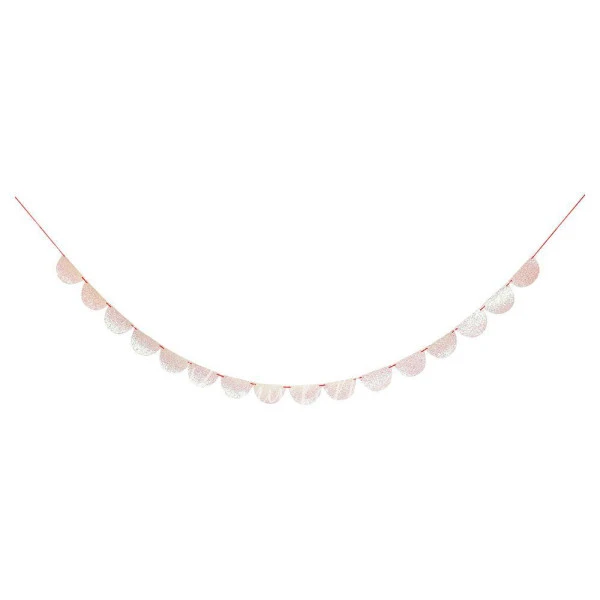 Iridescent Glitter Scallop Garland