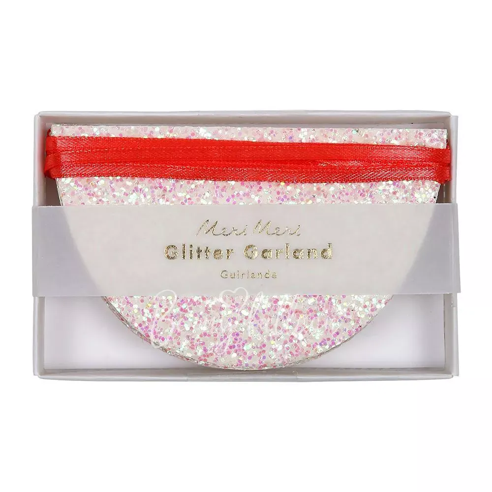 Iridescent Glitter Scallop Garland
