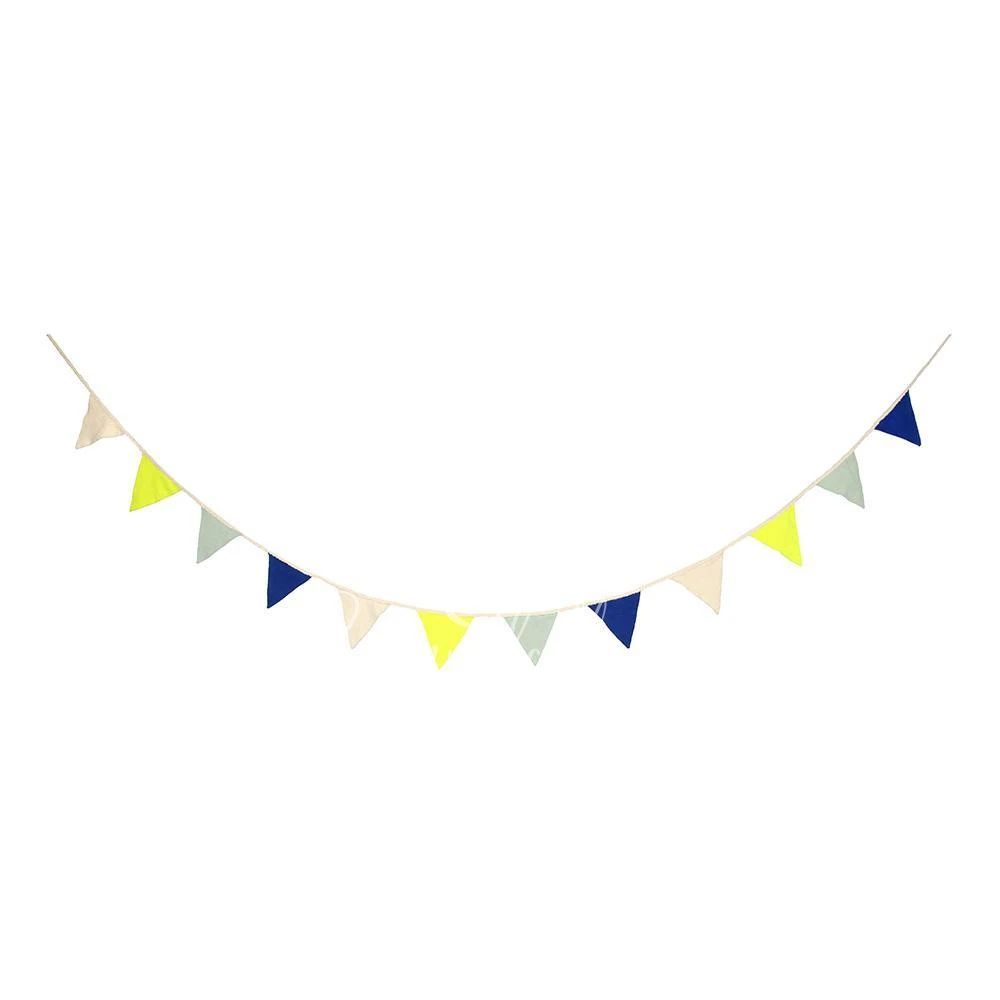 Blue Knitted Flag Garland