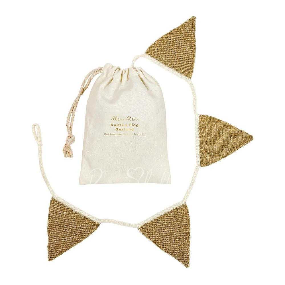 Gold Knitted Flag Garland