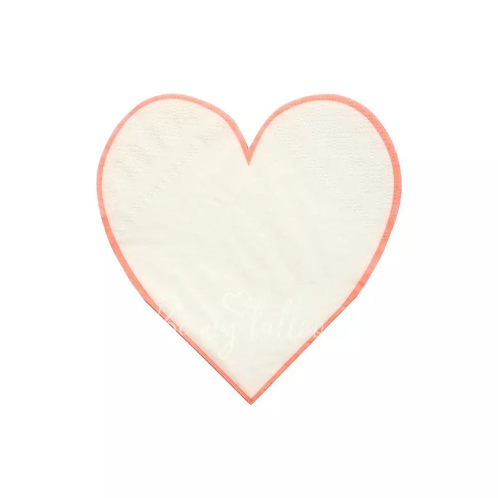 Coral Heart Outline Napkins