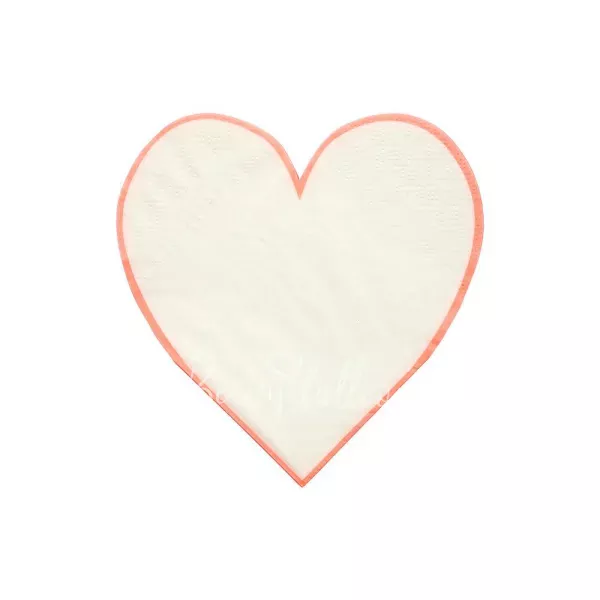 Coral Heart Outline Napkins