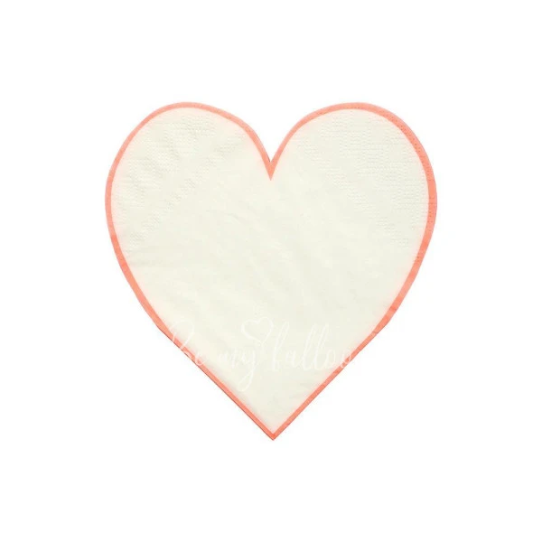 Coral Heart Outline Napkins