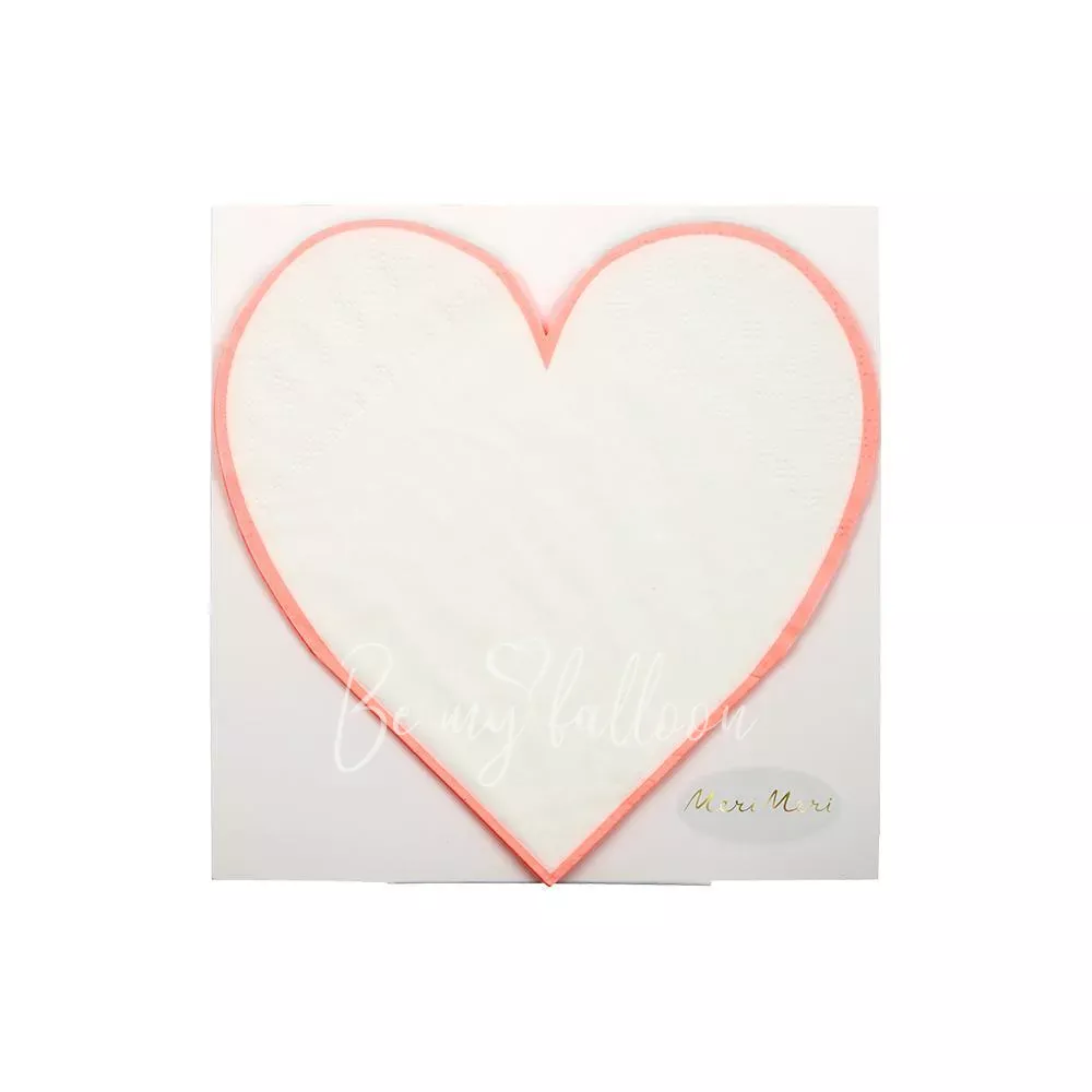 Coral Heart Outline Napkins