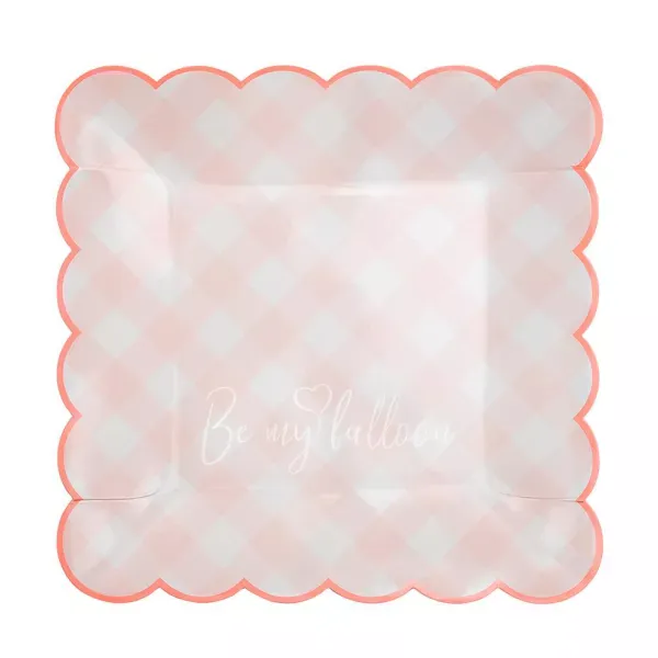 Pink Gingham Plates (large)