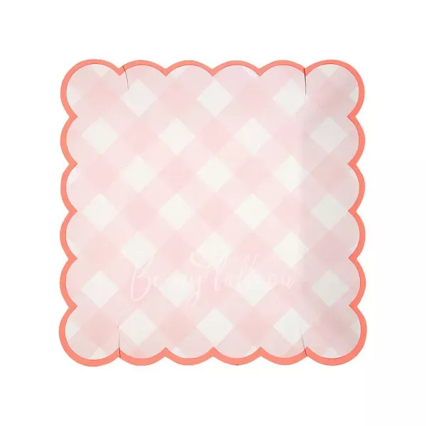 Pink Gingham Plates (small)