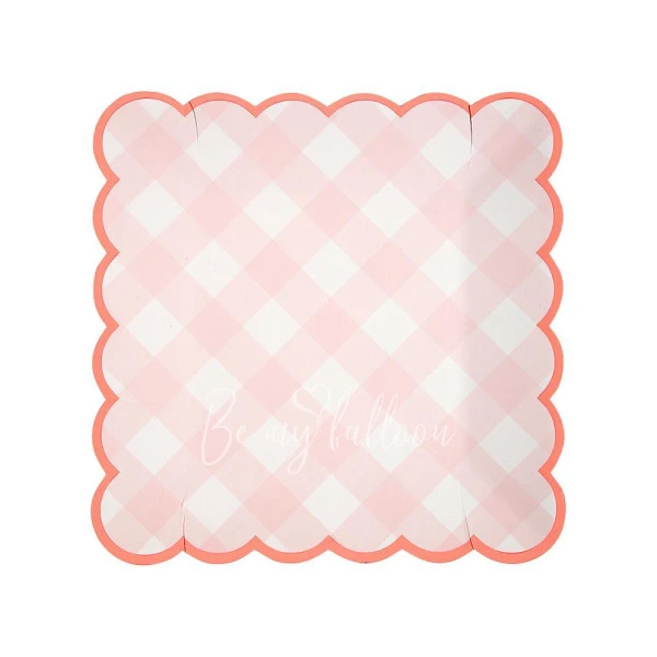 Pink Gingham Plates (small)