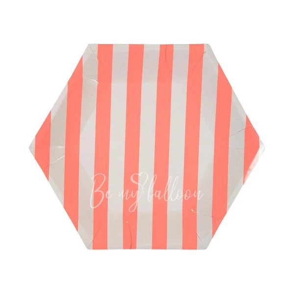 Coral Striped Plates (small)