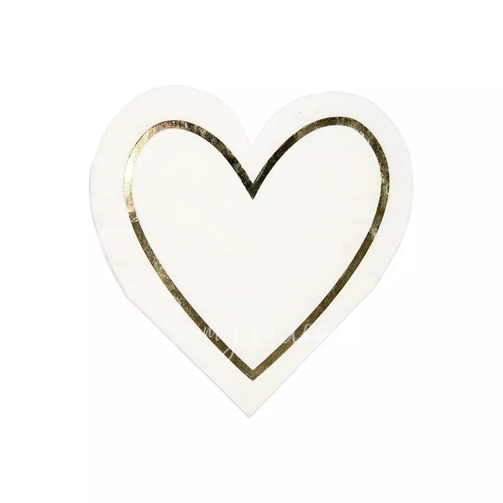 Gold Heart Napkins