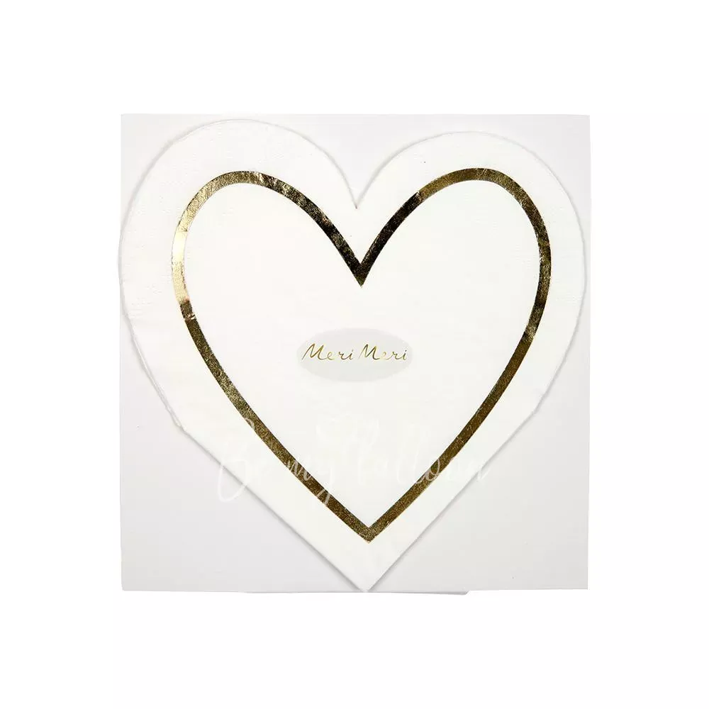 Gold Heart Napkins