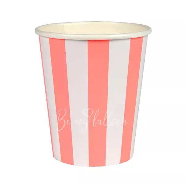 Coral Striped Cups