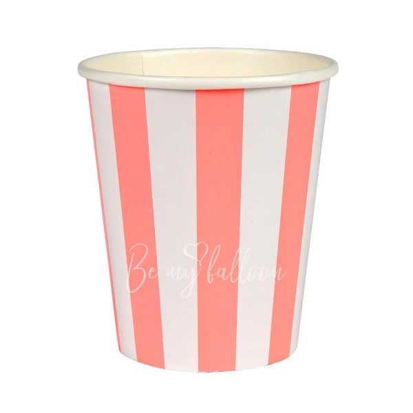 Coral Striped Cups