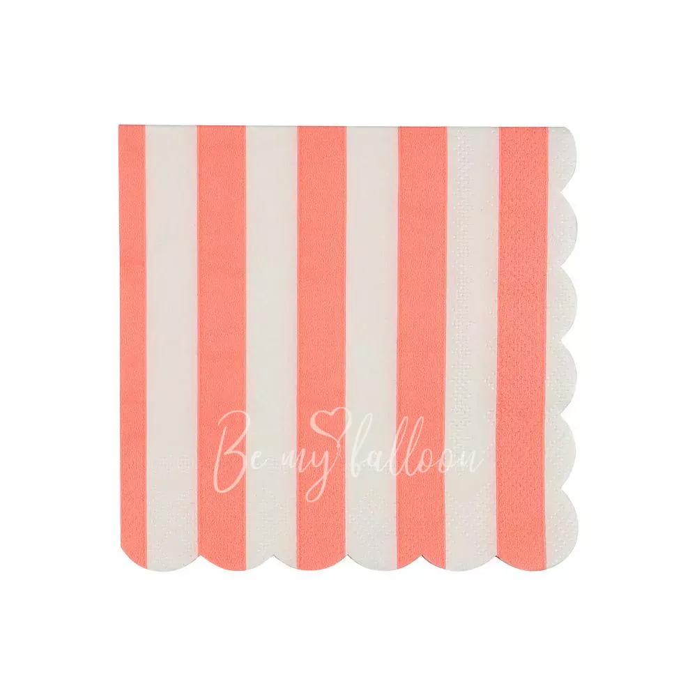 Салфетки для вечеринки Coral в полоску (маленькие)