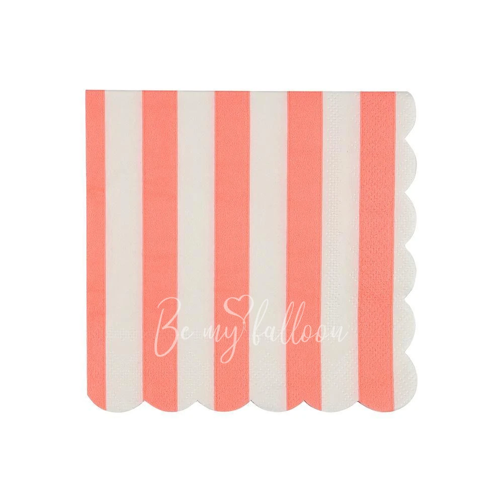 Coral Striped Napkins (small)