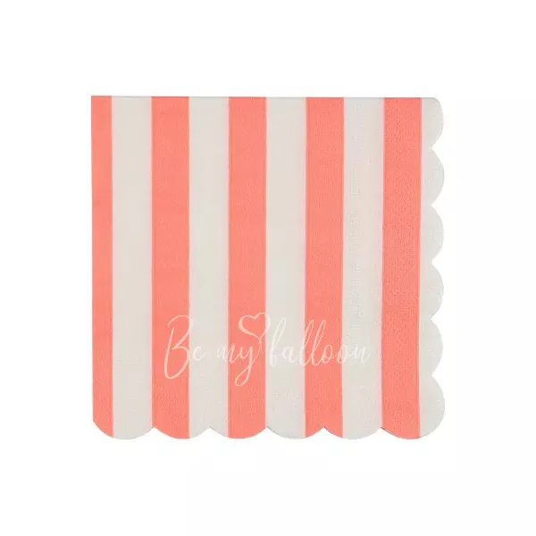 Салфетки для вечеринки Coral в полоску (маленькие)