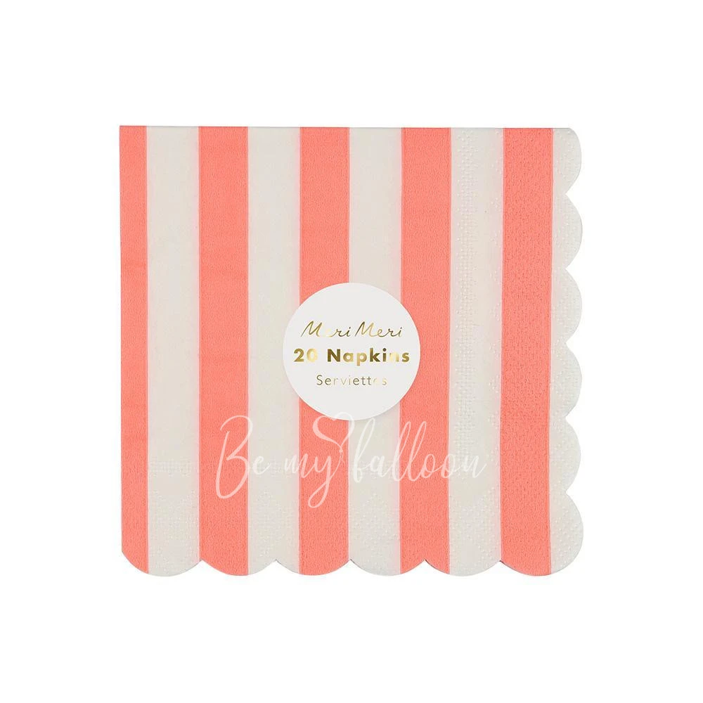 Coral Striped Napkins (small)