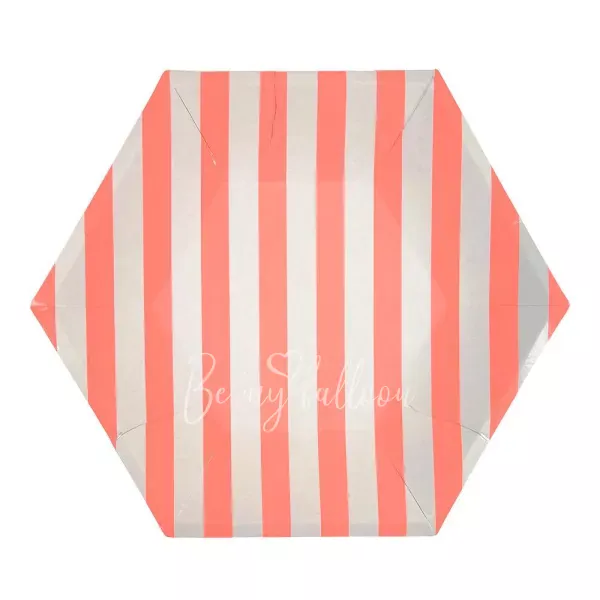 Тарелки для вечеринки Coral в полоску (большие)  