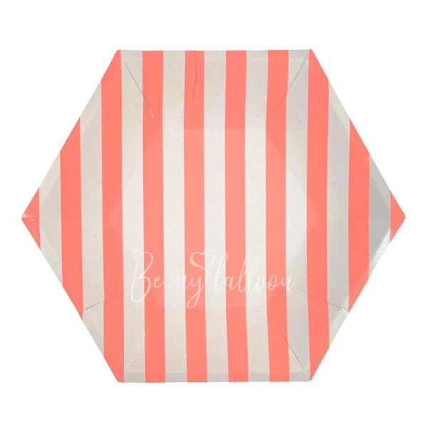 Coral Striped Plates (large)