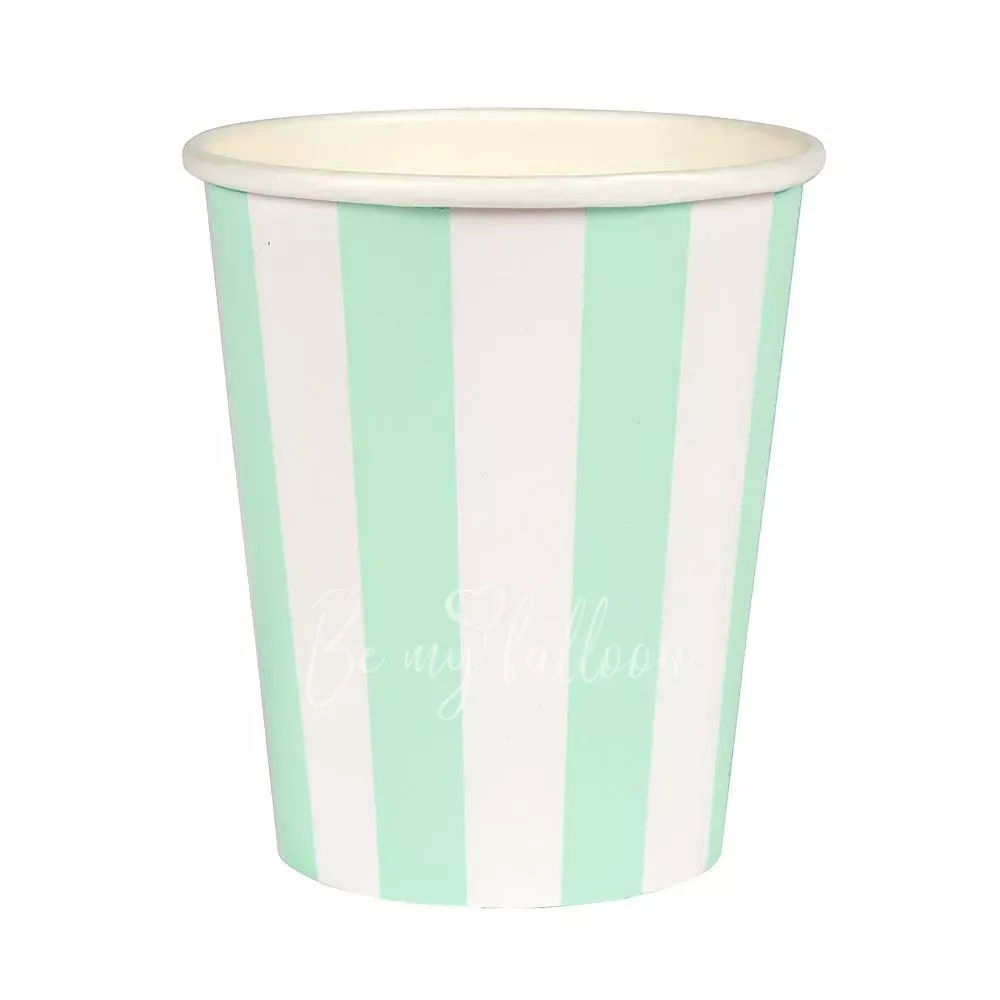 Mint Striped Cups