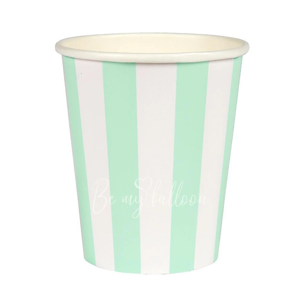 Mint Striped Cups
