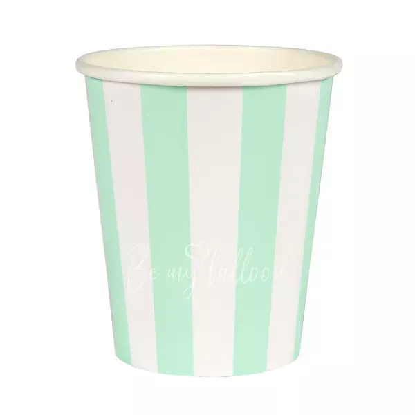 Mint Striped Cups