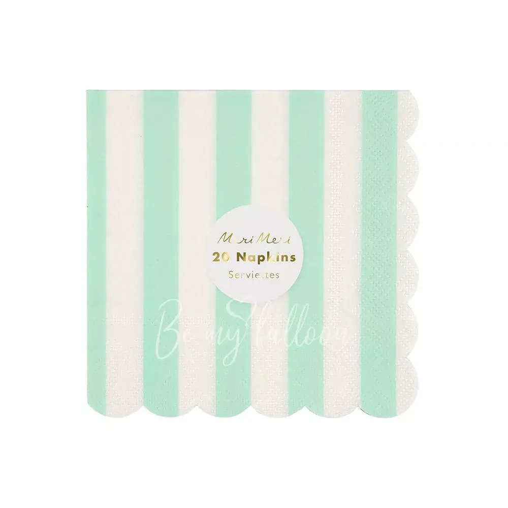 Салфетки для вечеринки Mint Striped (маленькие)