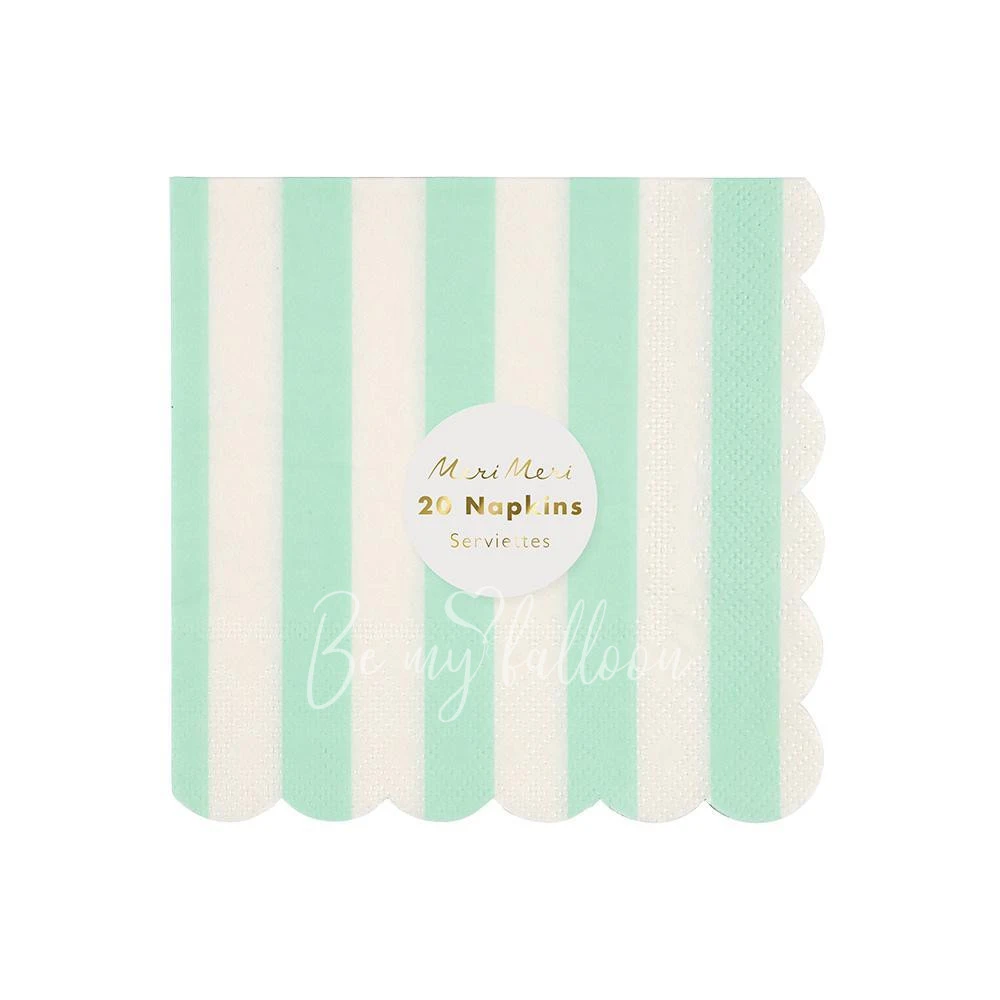 Салфетки для вечеринки Mint Striped (маленькие)