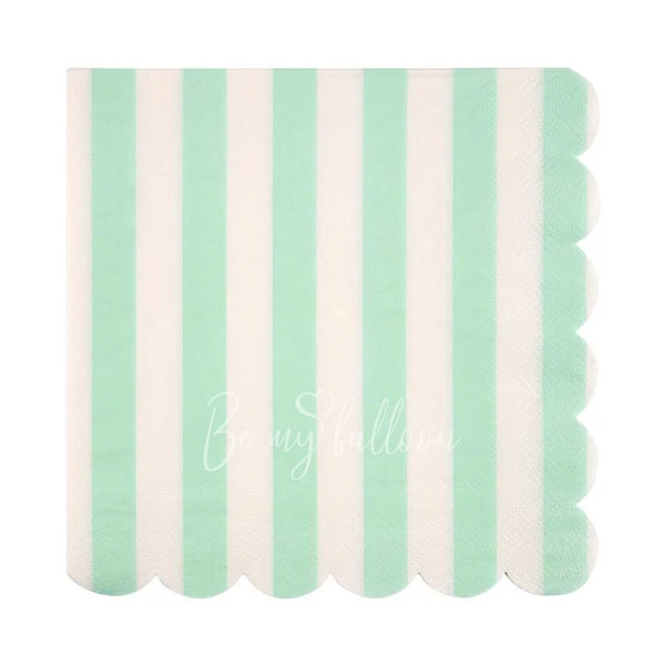 Салфетки для вечеринки Mint Striped (большие)
