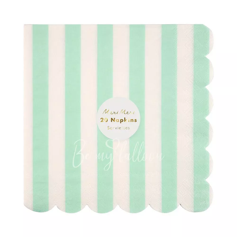 Салфетки для вечеринки Mint Striped (большие)