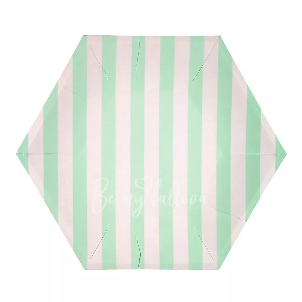 Mint Striped Plates (large)
