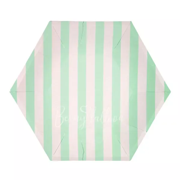 Mint Striped Plates (large)