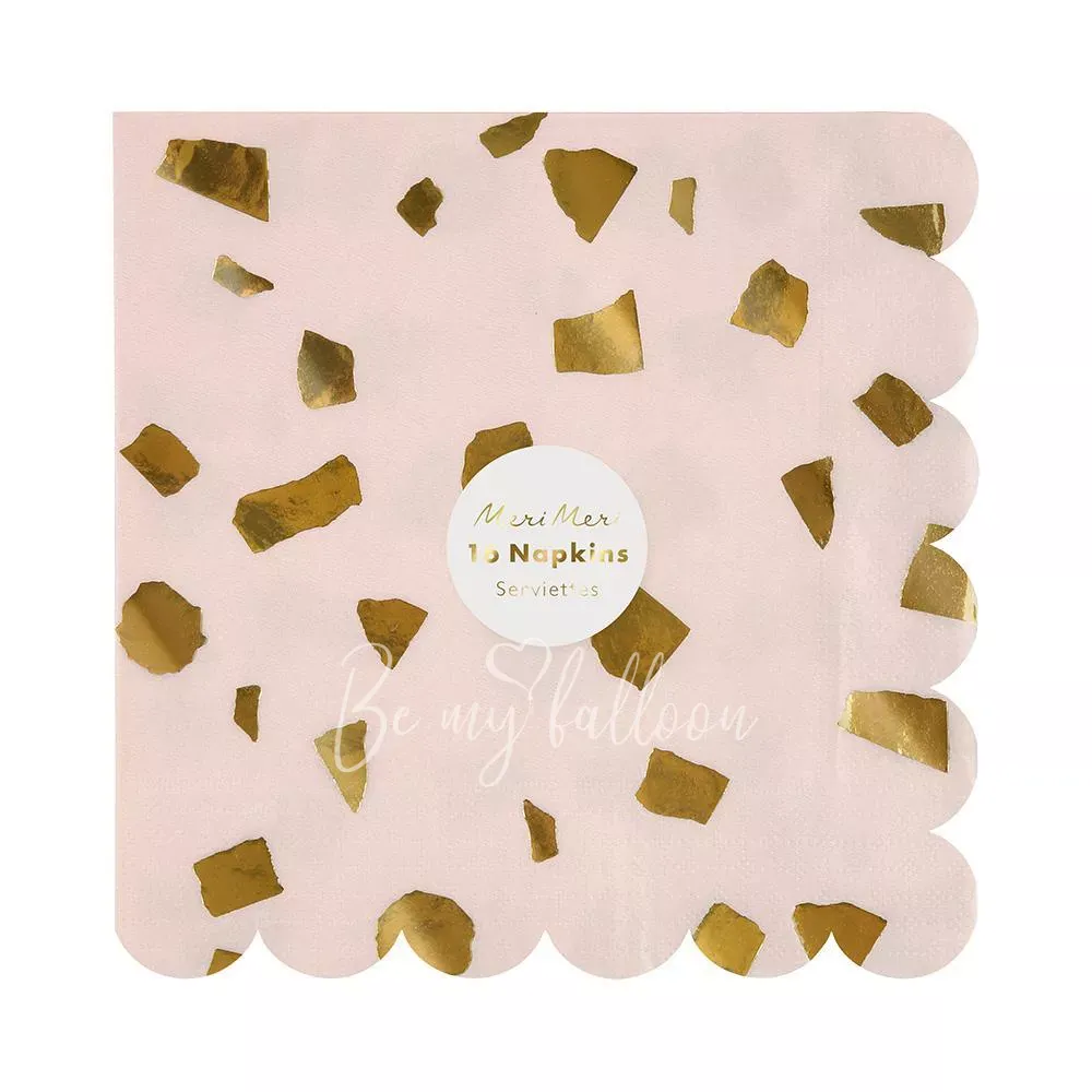 Салфетки для вечеринки Terrazzo Blush (большие)