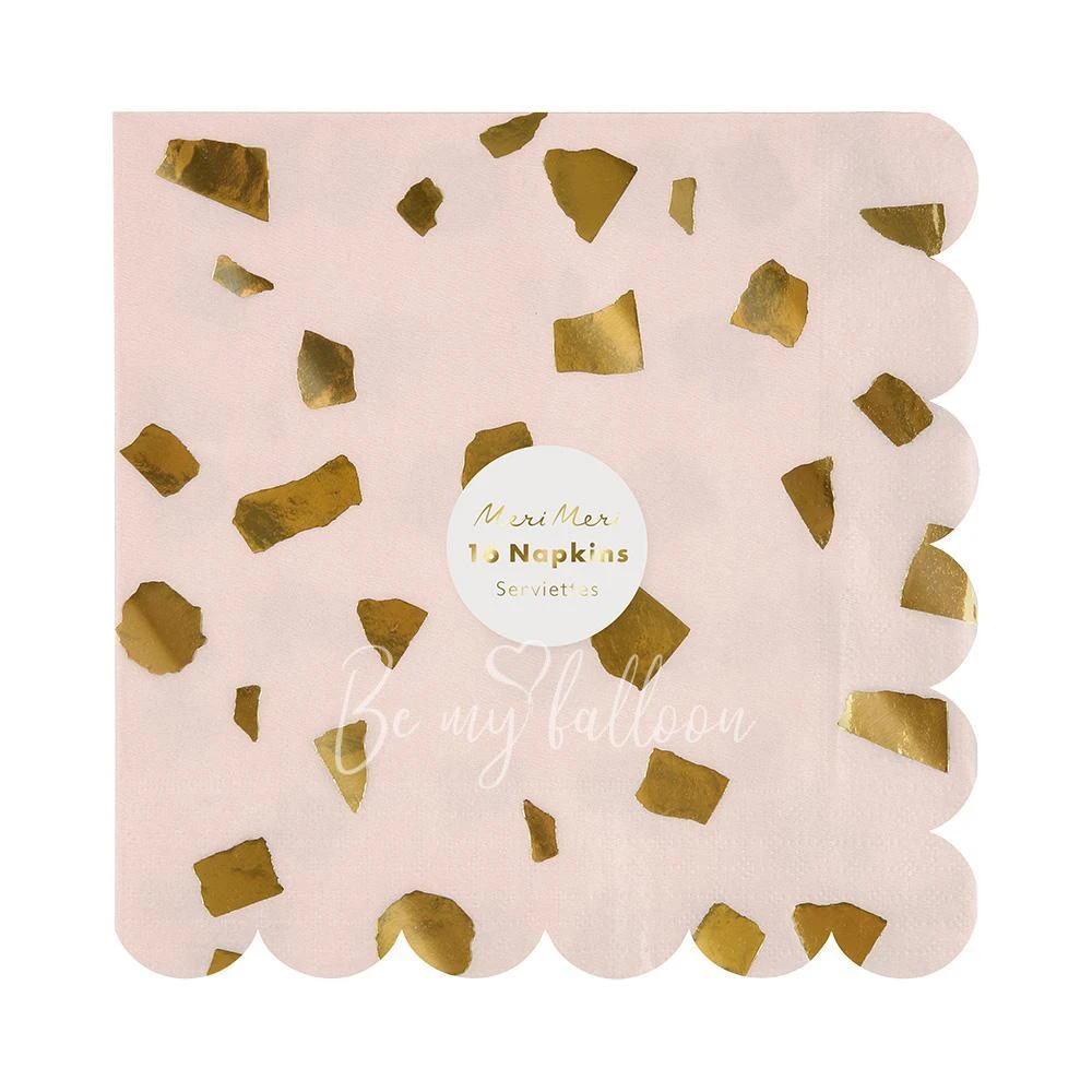 Салфетки для вечеринки Terrazzo Blush (большие)
